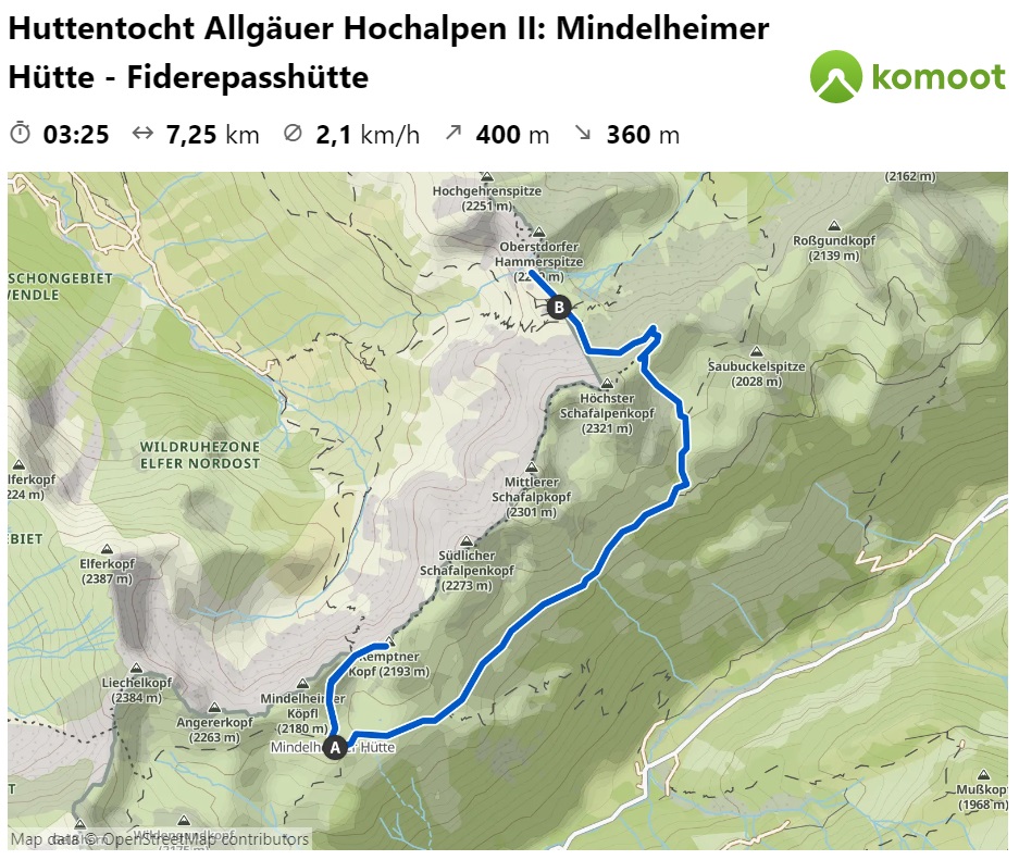 Huttentocht Allgäuer Hochalpen Duitsland etappe 2